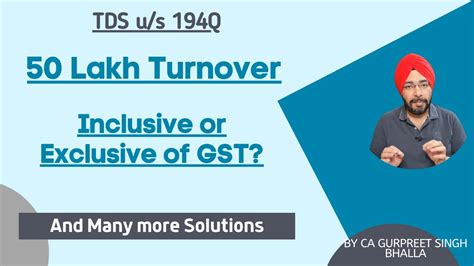 Calculation Of 50 Lakh Turnover For Section 194Q Inclusive Of GST