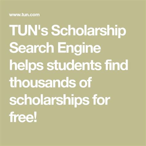 The Scholarship Search Engine Find Scholarships Now Tun