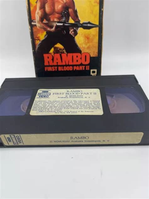 Rambo First Blood Part Ii Vhs Rare Hbo Cannon Release