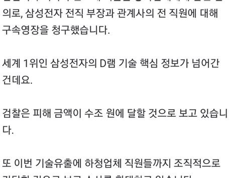 단독 삼성전자 반도체기술 또 중국 유출‥단순 피해만 수조 원대 정치유머 게시판