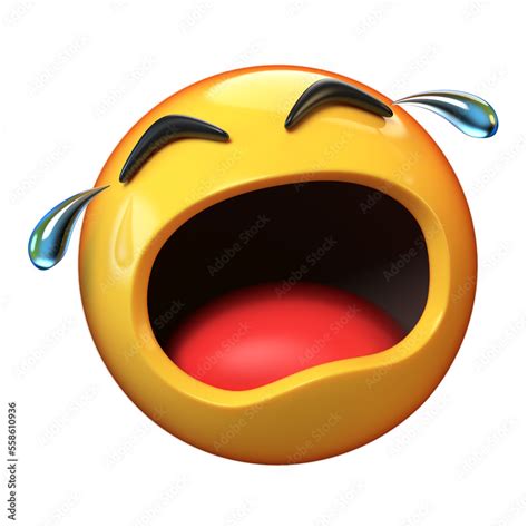 Crying emoji isolated on white background, emoticon in tears 3d ...