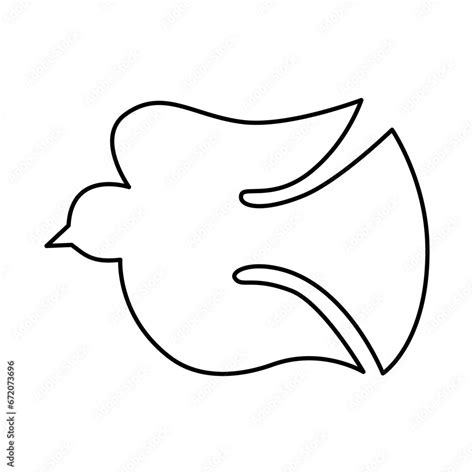 Dove of peace line art symbol. Christian icon of the flying dove ...