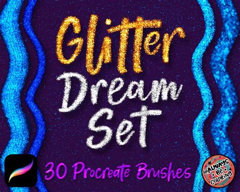 30 Glitter Procreate Brushes For Lettering Illustration With Free