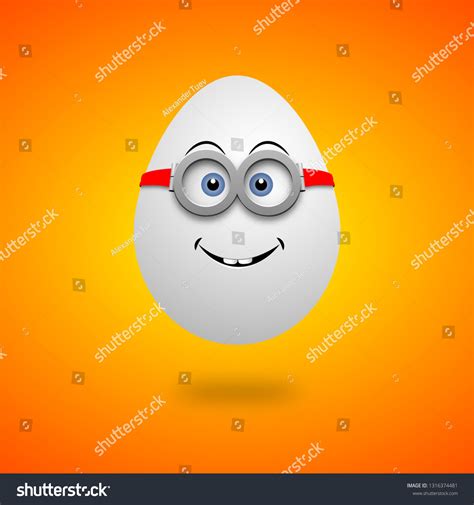 Easter Character Smiling Egg Glasses On Stock Vector (Royalty Free ...