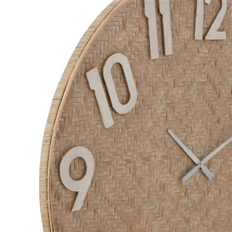 Horloge Murale Design Rotin Cm Naturel