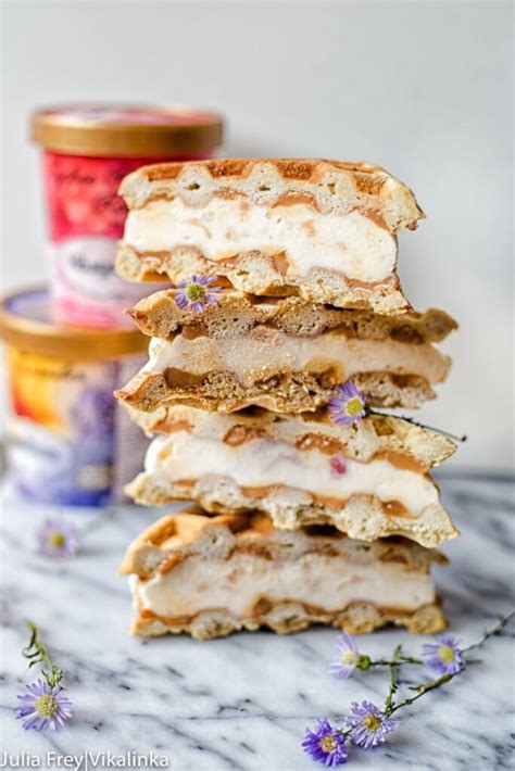 Waffle Ice Cream Sandwiches - Vikalinka