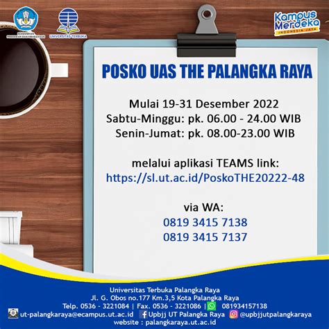 Informasi UAS 2022 2 UPBJJ UT Palangkaraya