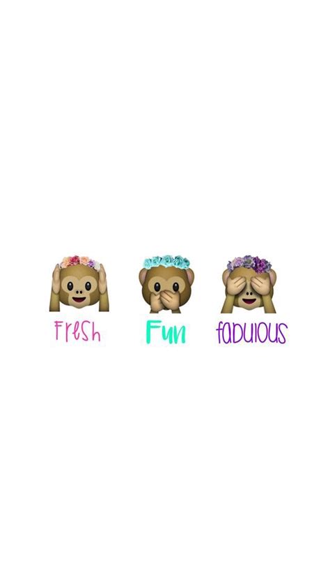 Three Monkeys With Flowers On Their Heads And The Words Fresh Fun