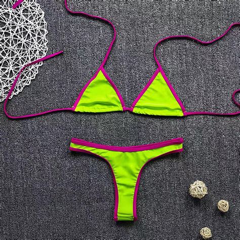 Women Sexy Micro Bikini Brazilian Bra G String Set Mini Thong Swimwear Swimsuit EBay