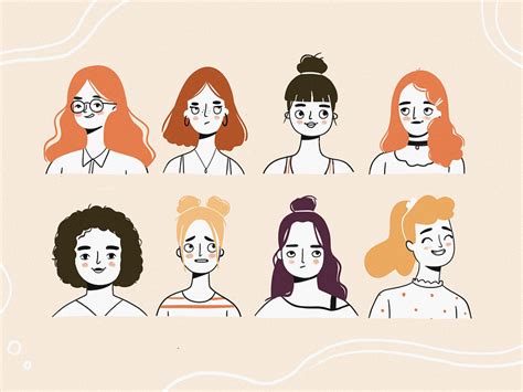 Faces And Hairstyle By Marina Vishtak On Dribbble