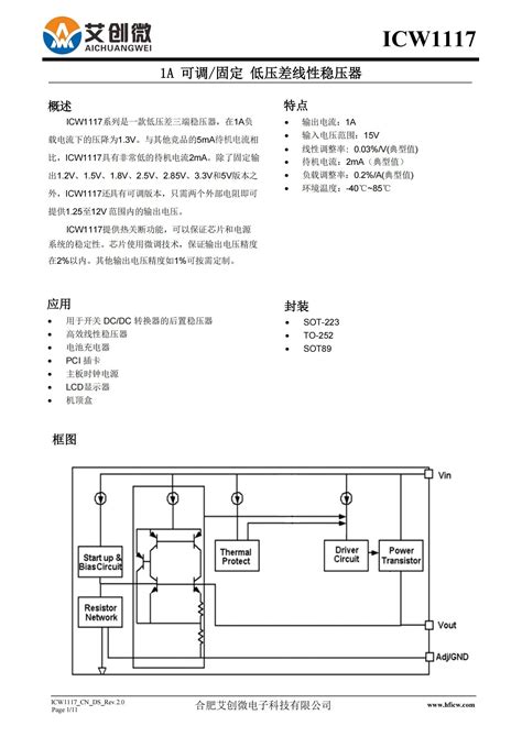 ICW1117-合肥艾创微电子科技有限公司
