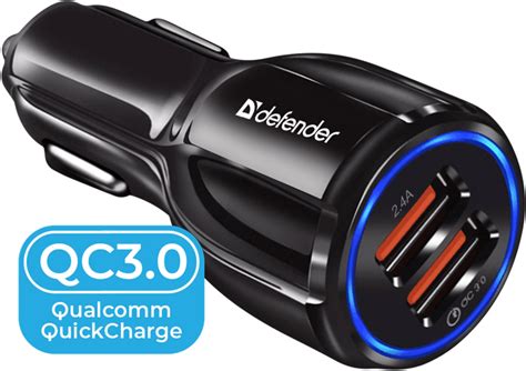 Автомобильное зарядное устройство Defender UCA-100 2xUSB QC3.0+2.4A ...