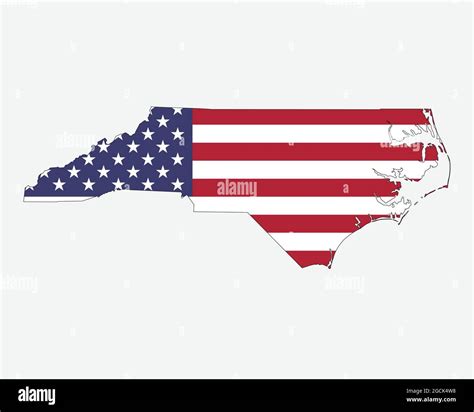 North Carolina Map On American Flag Nc Usa State Map On Us Flag Eps