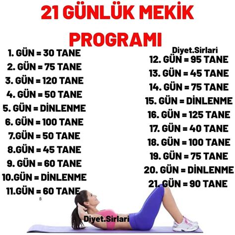 Kaydetmeden önce beğenelim lütfen 21 günlük mekik çekme programı