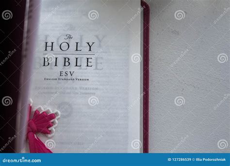 A Open Holy Bible With A Cross On A White Background Editorial Photo ...