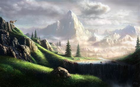 mountain digital art wallpaper by feliks 1