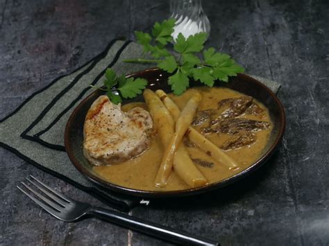 Filet de veau asperges et morilles à la crème Recette par épicétout