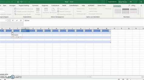 Tabel Maken In Excel Youtube