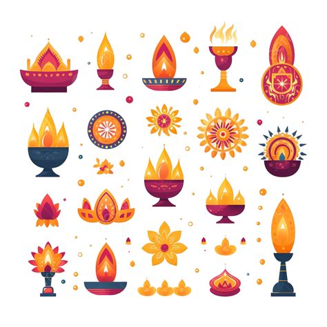 Happy Diwali Festival, Lights Festival Celebration Traditional Icons, Diya, Diwali Diya PNG ...