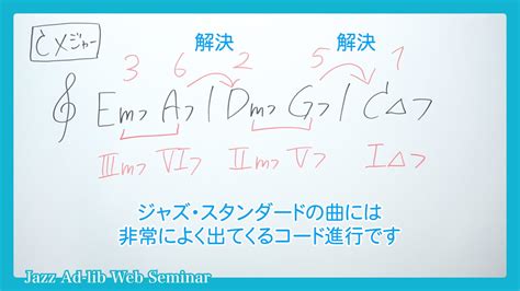 3 6 2 5 1のコード進行 B 019 ジャズアドリブの仕方 ウェブセミナー