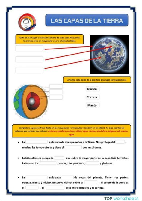 Las Capas De La Tierra Ficha Interactiva Y Descargable Puedes Hacer Images