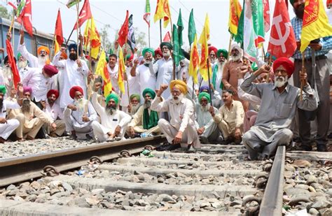 Express Punjab On Twitter Farmers Blocked Railway Tracks Across