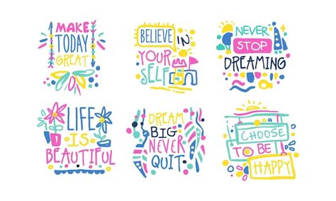 Premium Vector Positive Inspirational And Motivational Quotes Vector Set