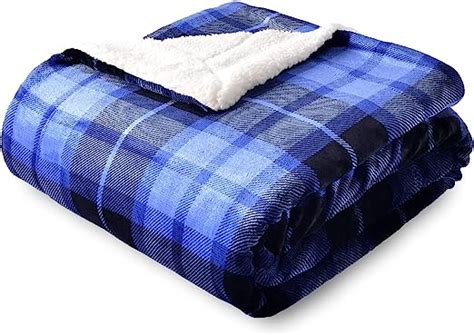 Sochow Plaid Couverture Polaire X Cm Bleu Plaid Pour Canap