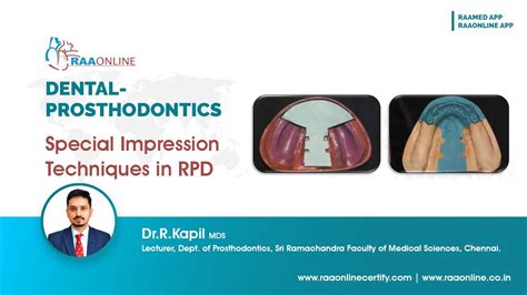 Special Impression Techniques In Rpd Dental Impressiontechniques Rpd