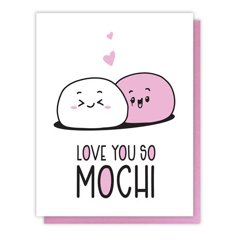 NEW! Mochi Pun Love Letterpress Card | Love You So Mochi | Valentine's ...