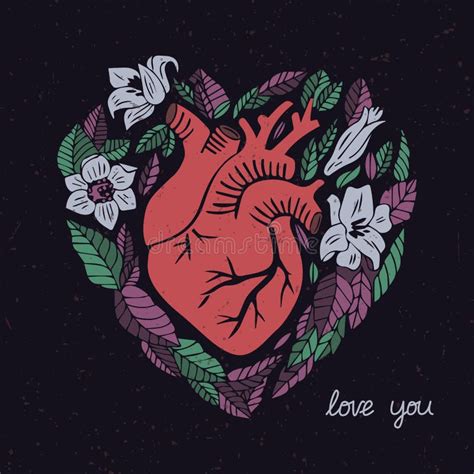 Love You Hand Drawn Illustration Stock Vector Illustration Of