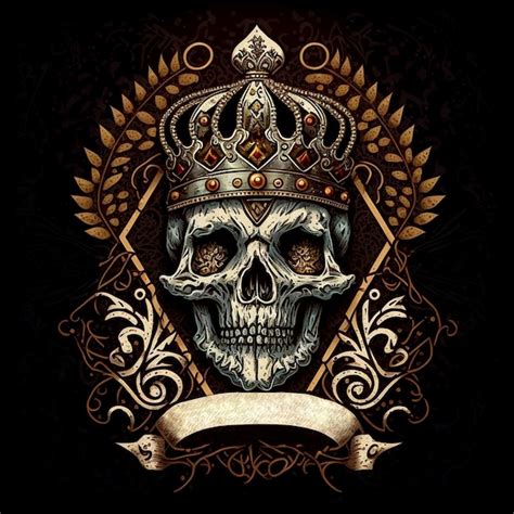 Premium Photo Diamond Skull King Logo With Black Background 3d