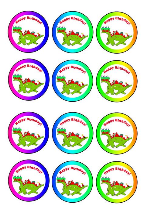 Printable Free Printable Dinosaur Cupcake Toppers