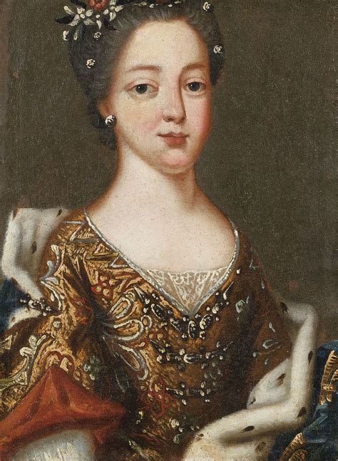 Portrait Of A Noblewoman Wearing An Ermine Coat Circa 1720 French