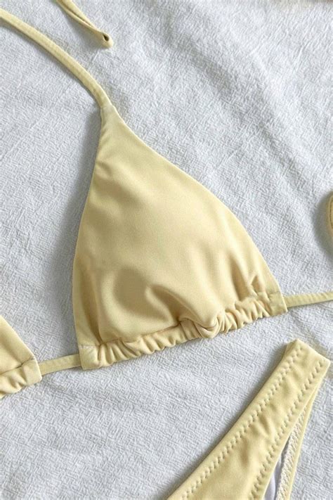 Bella Notte Sarı Çiçek Detaylı Pareolu 3 Parça Bikini Takımı M 9021 Bella Notte