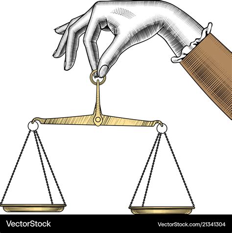 Womans Hand With Old Weight Scales Royalty Free Vector Image