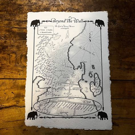 Beyond The Wall Map Game Of Thrones Westeros Map Essos Map Etsy