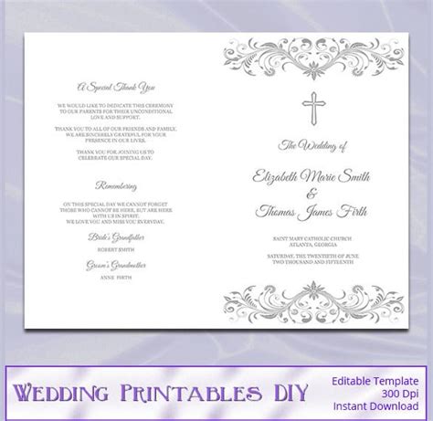 Catholic Wedding Program Template Free