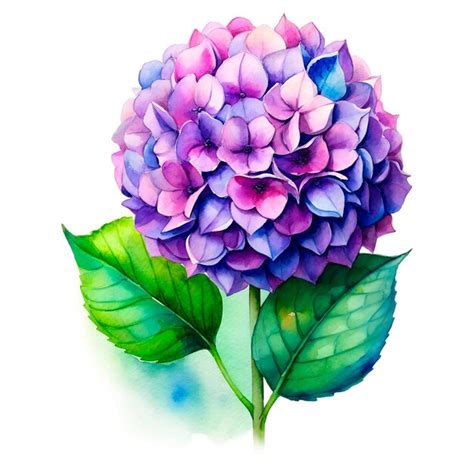 Premium Photo Watercolor Style Hydrangea Flowers