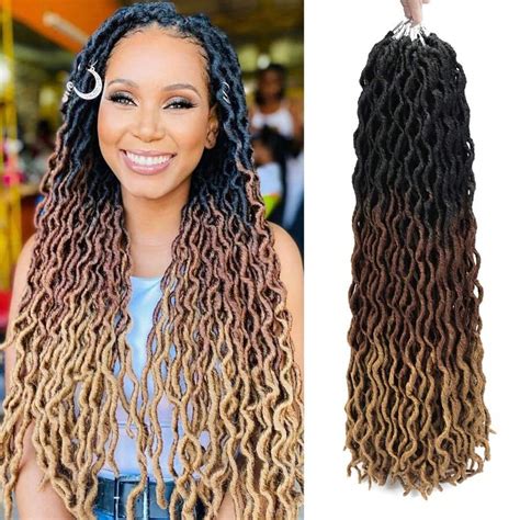 1 Packs Multicolor Soft Locs Synthetic Crochet Hair Pre Looped 18 Inch Faux Locs Crochet Braids