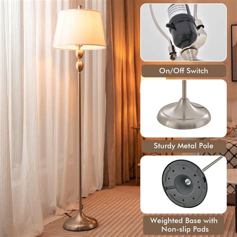 Tangkula 3 Piece Lamp Set Floor Lamp And Table Lamp Combo Set With Me