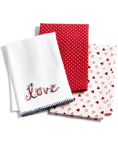 Martha Stewart Collection Valentine's Day Kitchen Towels, Set Of 3 ...