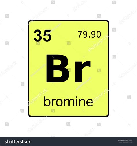 Bromine Chemical Element Periodic Table Sign Stock Vector Royalty Free