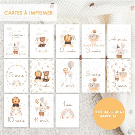 Cartes Tapes B B Carte De Naissance Cartes Mois B B Carte B B