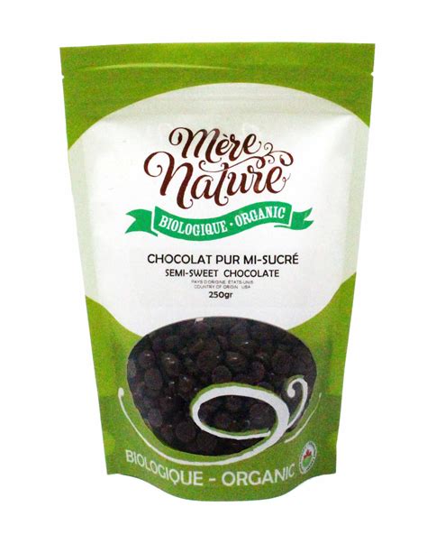 Chocolat MI Sucré Biologique MÈRE NATURE Aliments Merci