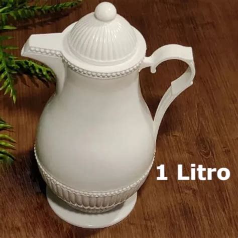 Garrafa Termica Vintage 1 Litro Café Chá Lyor Cor Branco Frete grátis