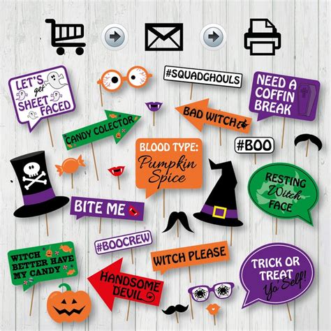 Funny Halloween Printable Photo Booth Props Halloween Photo | Etsy