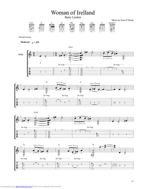 Women Of Ireland Guitar Pro Tab By Sean O Riada Musicnoteslib