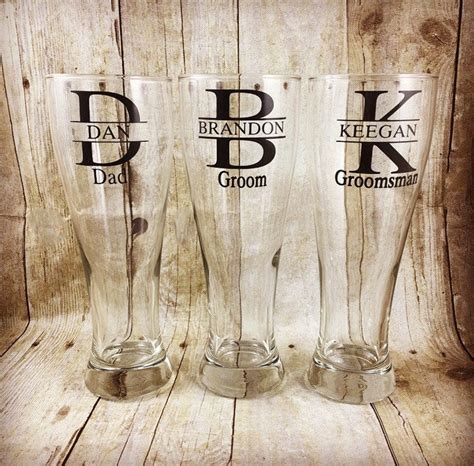 Groomsman Beer Mug Best Man Tall Beer Glass Pilsner Etsy