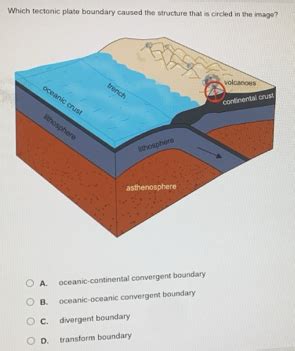 Solved Which Tectonic Plate Boundary Caused The Structure That Is